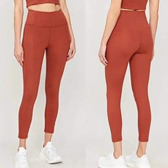 Girlfriend Collective Compressive High Waisted Leggings: Sedona/Ember (Rust) - Picture 7 of 13